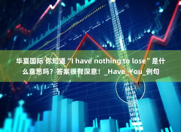 华夏国际 你知道“I have nothing to lose”是什么意思吗？答案很有深意！_Have_You_例句