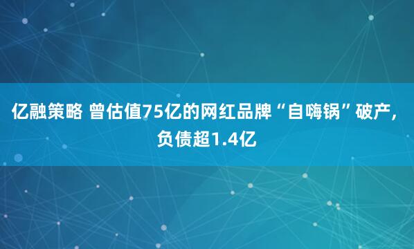 亿融策略 曾估值75亿的网红品牌“自嗨锅”破产, 负债超1.4亿